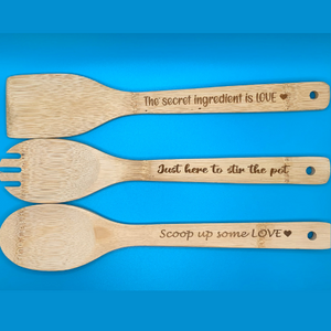 Personalized Wooden Kitchen Utensils - Set of 5