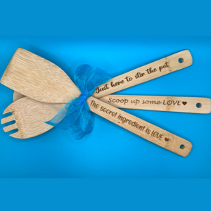 Personalized Wooden Kitchen Utensils - Set of 5