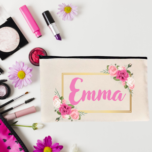 Personalized Canvas Pencil case | Makeup bag