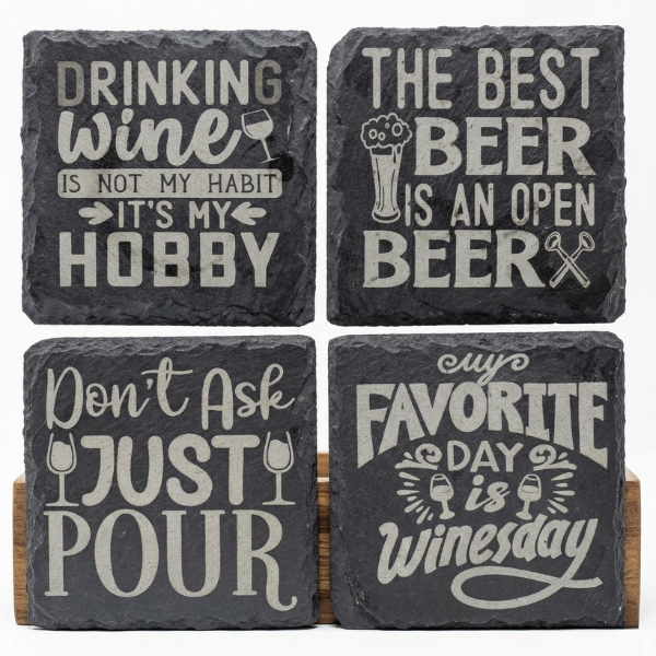 Funny Slate Coaster Set