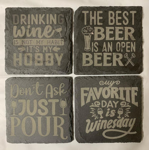 Funny Slate Coaster Set