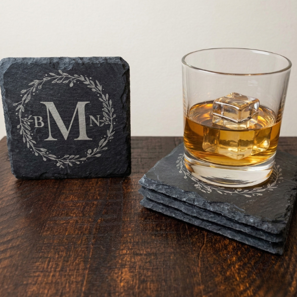 Personalized Slate Coaster Set
