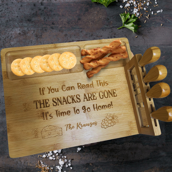 Personalized Cheese Board and Knife Set