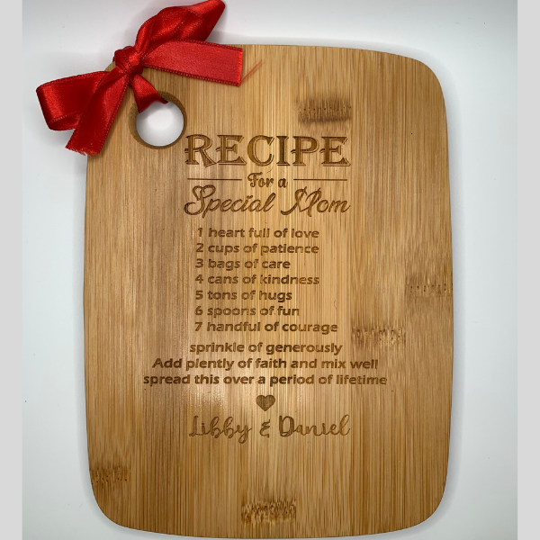 Mothers Gift Personalized Recipe for a Special Mom Custom Cutting Boar–  Stocking Factory